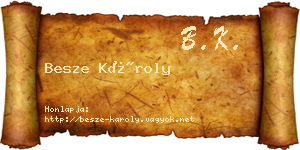 Besze Károly névjegykártya